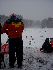 DSCN1369 Everybody turns out to sled when it snows in the Triangle.